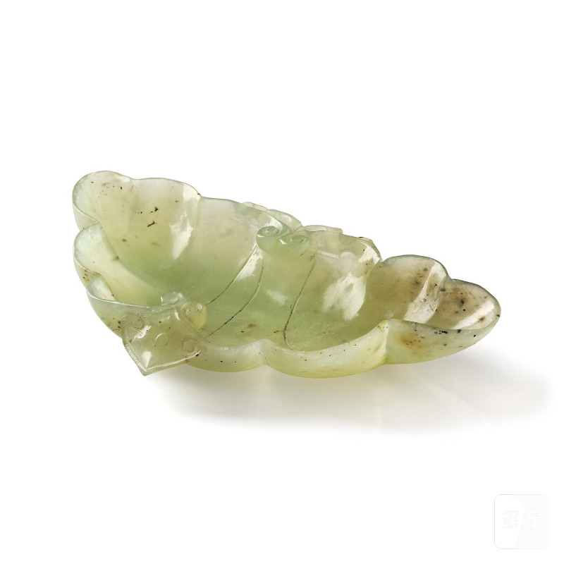 A carved nephrite ink palette, - 图1